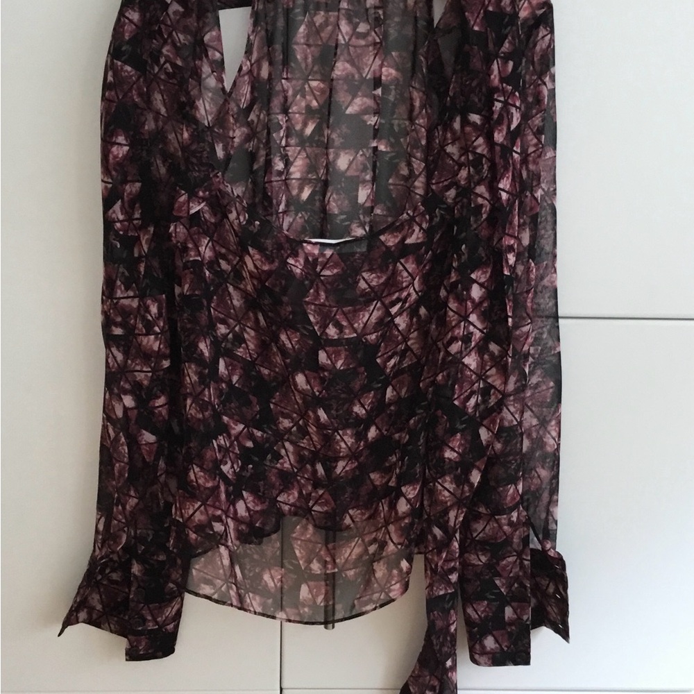 Blouse“BCBG”Сhiffon Long Sleeve, Buttons  «Saks 5th Ave» Size” S” Regular